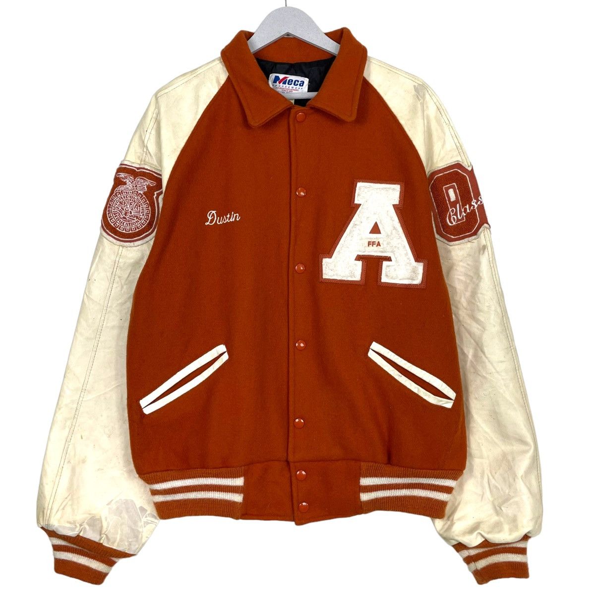 Vintage 💥90s FFA VARSITY BUTTON BOMBER JACKET Size US XL / EU 56 / 4 - 1 Thumbnail