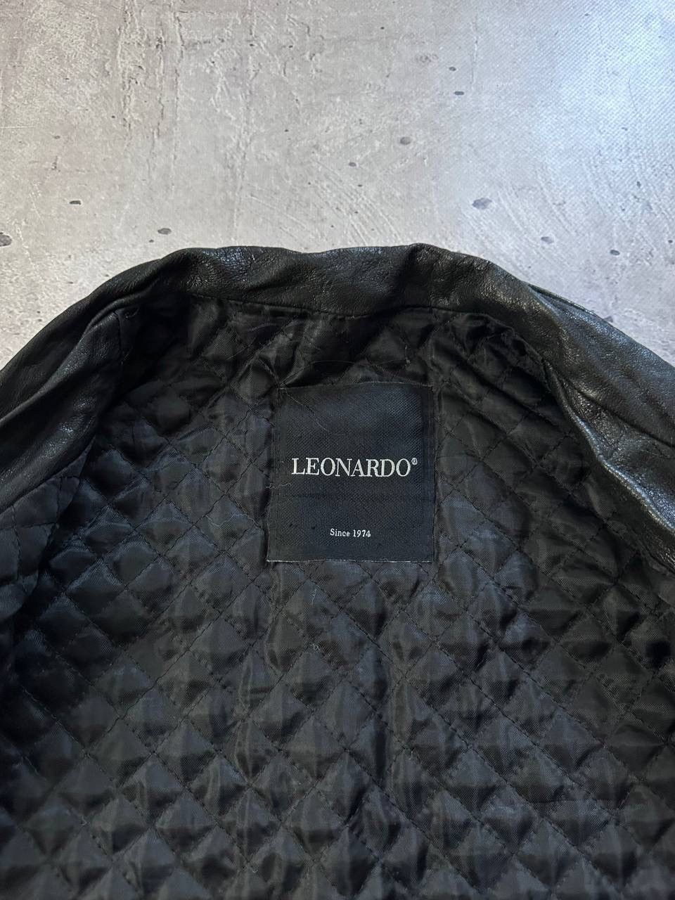Leather Leonardo Black Leather Biker Jacket Y2K Avant Garde MOTO Size US L / EU 52-54 / 3 - 9 Thumbnail