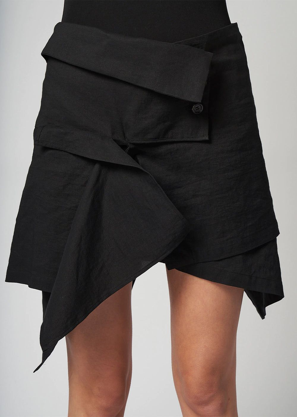 Yohji Yamamoto Yohji Yamamoto - JAPANESE PAPER TWILL WRAP MINI SKIRT Size 31" - 1 Thumbnail