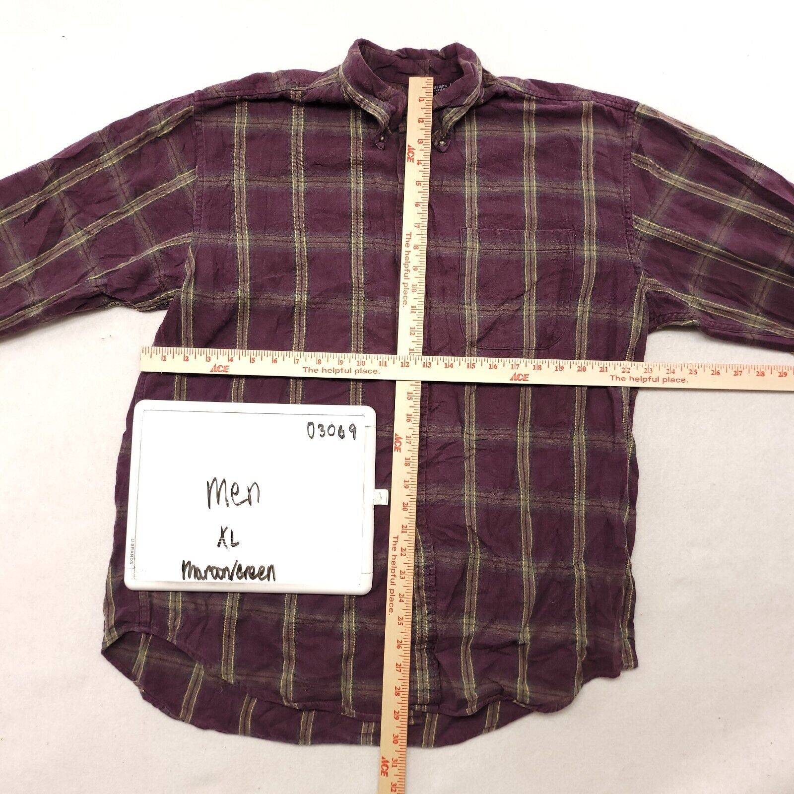 Izod IZOD Tartan Flannel Shirt Mens Size Extra Large XL Maroon Size US XL / EU 56 / 4 - 6 Thumbnail