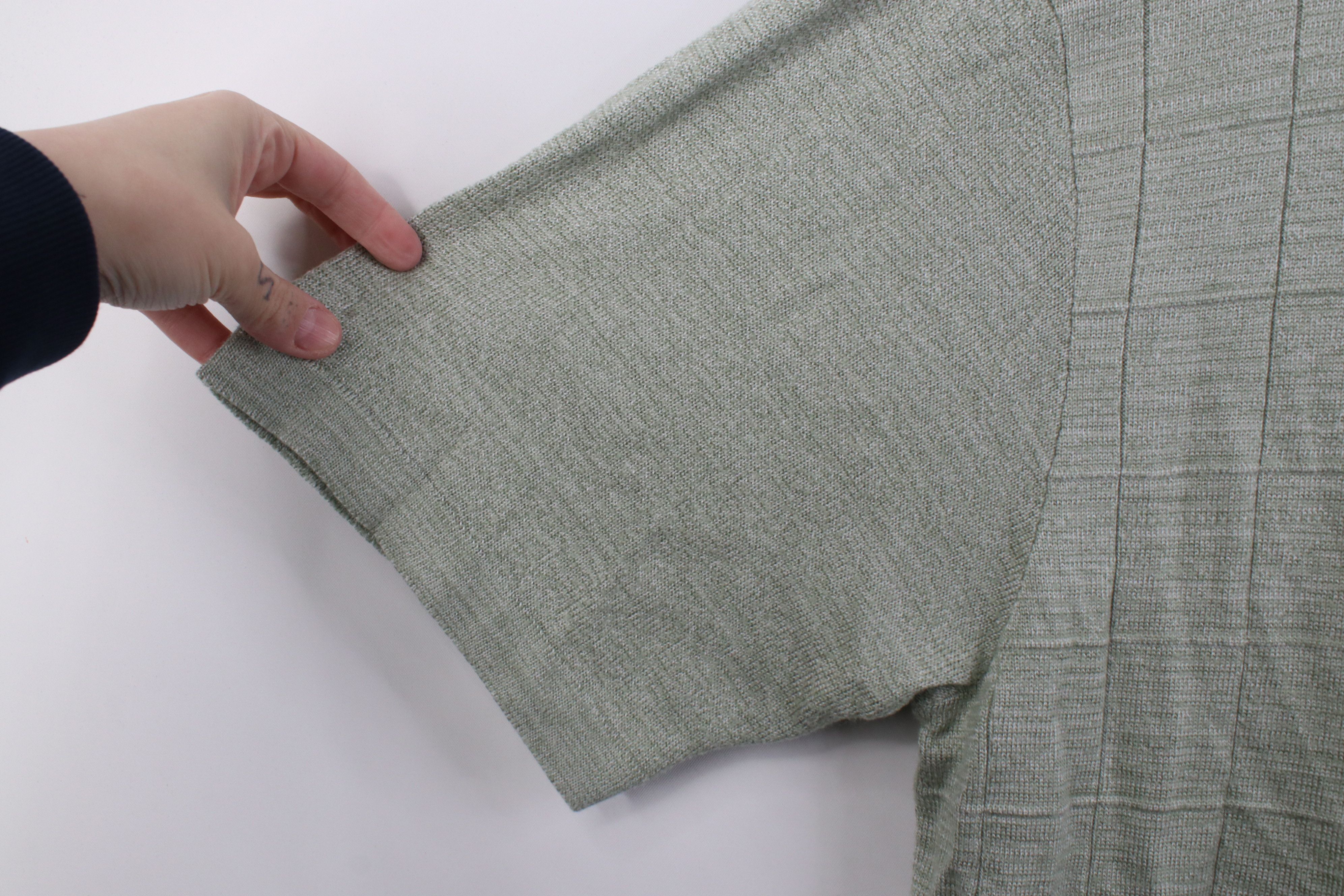 Vintage Vintage 90s Streetwear Knit Collared Polo Shirt Green Size US L / EU 52-54 / 3 - 7 Thumbnail