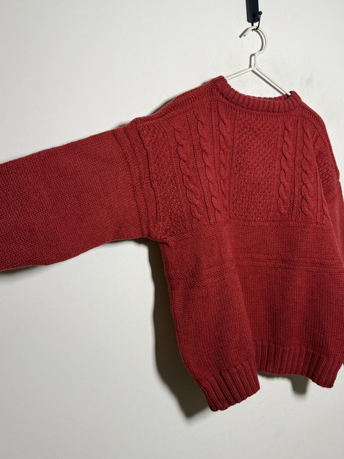 Giorgio Armani Armani 80s Chunky red cable-knit sweater Size US M / EU 48-50 / 2 - 6 Thumbnail