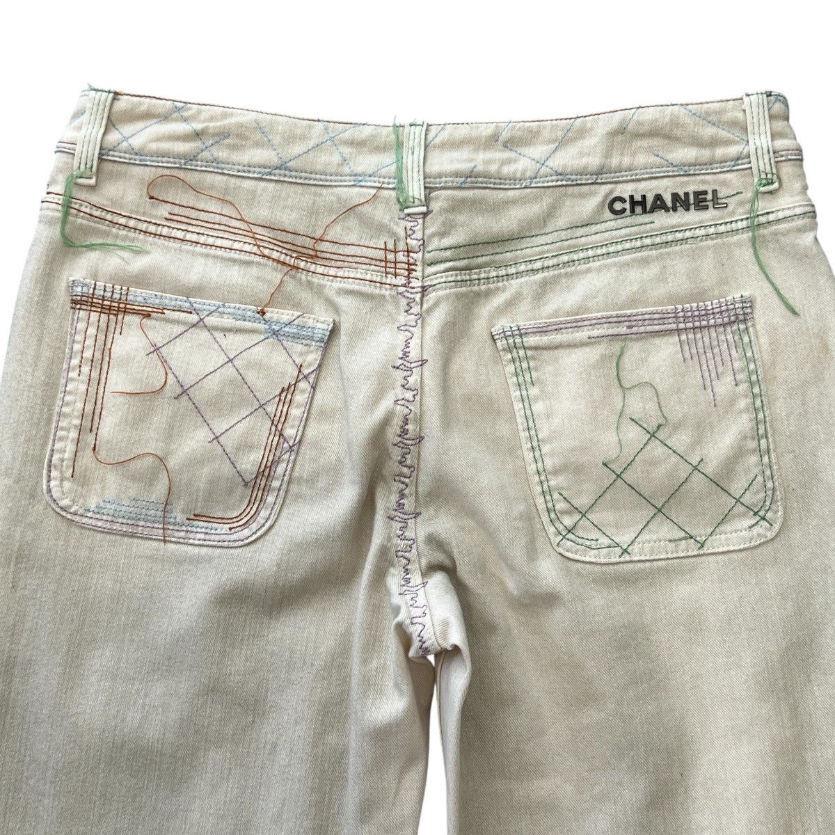 Chanel CHANEL Vintage Stitch Detail Straight Denim Pants Size US 40 / EU 56 - 10 Thumbnail