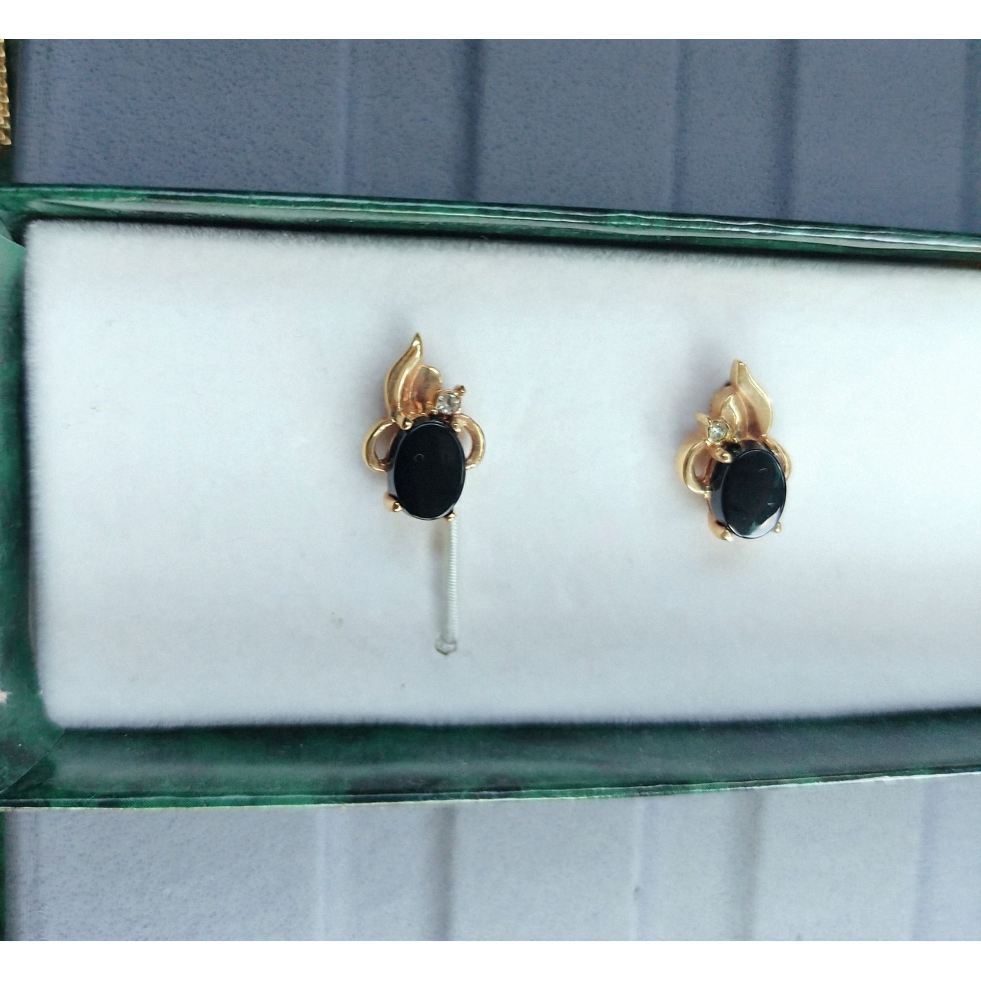 Other Earrings 3 Pairs Gold Tone Genuine Stones Gift Box Birthston Size ONE SIZE - 10 Thumbnail