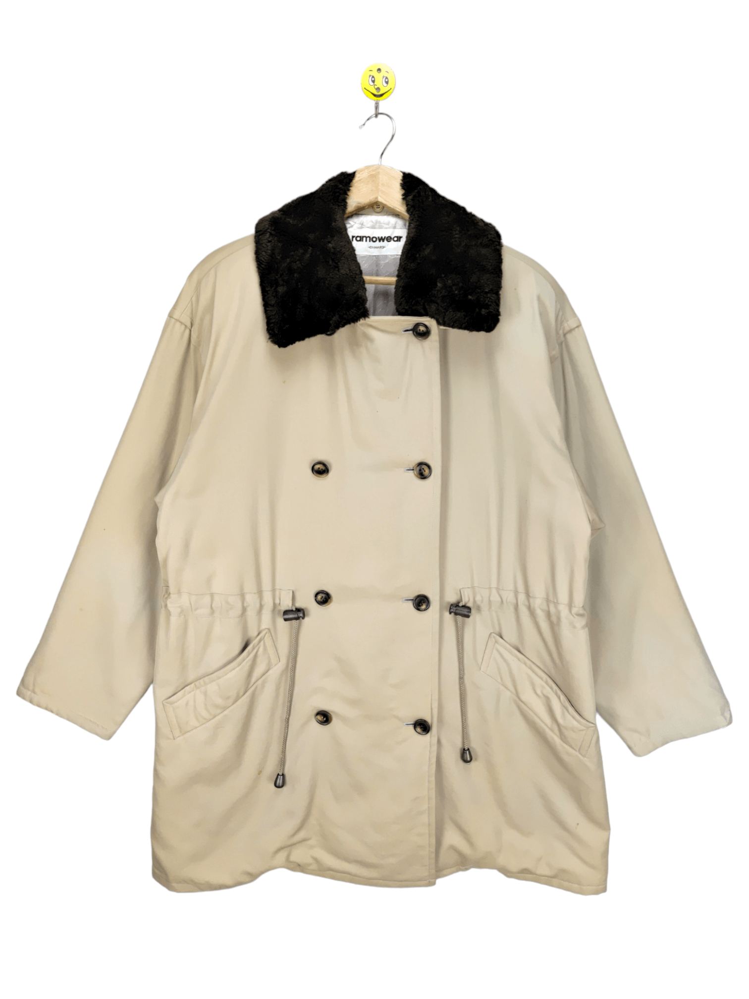 Japanese Brand × Vintage Steals🔥Vintage Wool Coat Double Breast by Ramowear Size L / US 10 / IT 46 - 1 Thumbnail