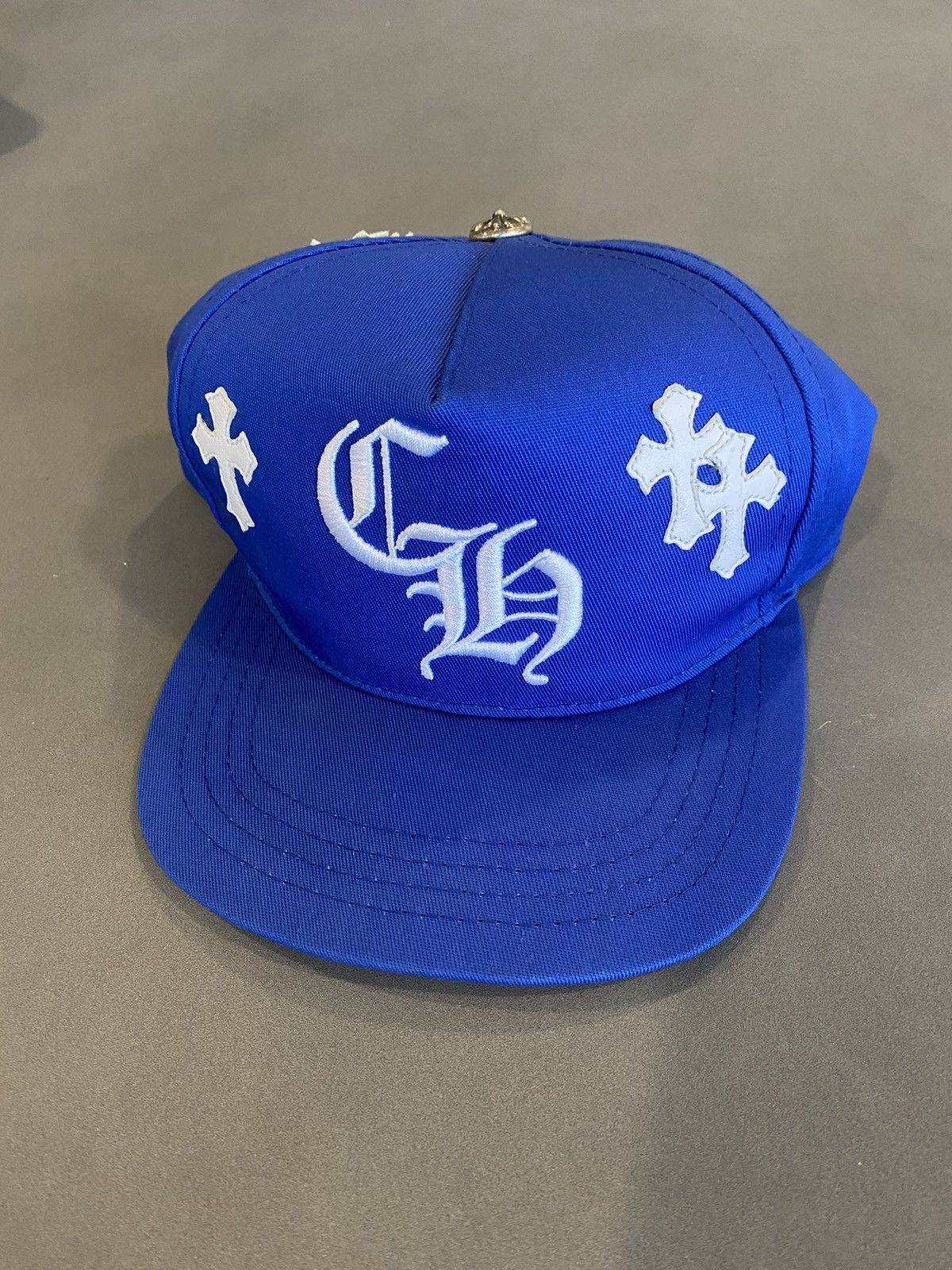 Chrome Hearts Chrome Hearts Cross Patch Blue CH Baseball Hat | Grailed