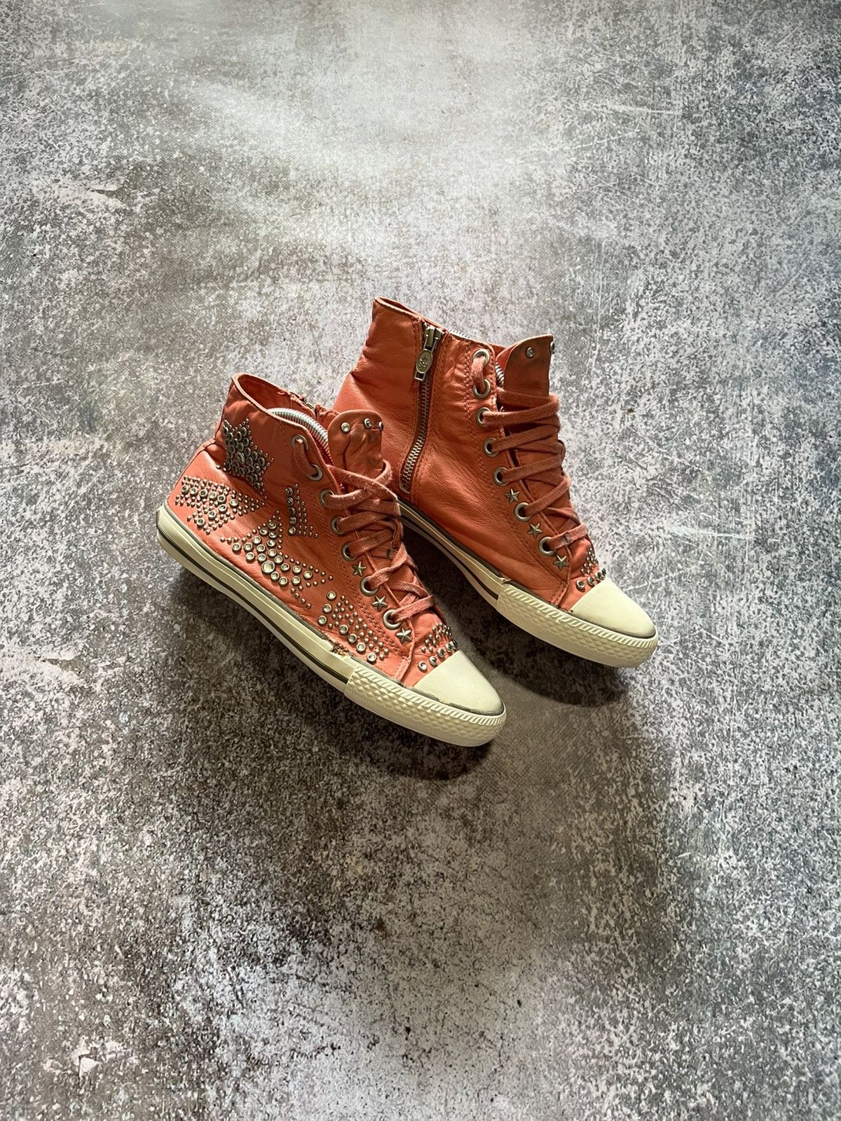 ASH ASH Studded Skull High Top Zip Sneakers | Grailed