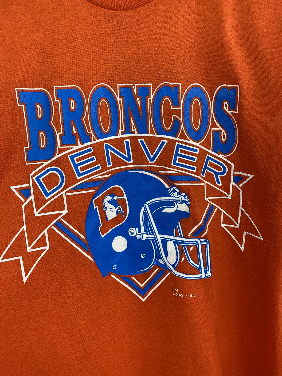 Logo 7 🇺🇸🏈 Vintage 90s Broncos Denver Football T-shirt Rare Retro Size US M / EU 48-50 / 2 - 5 Thumbnail