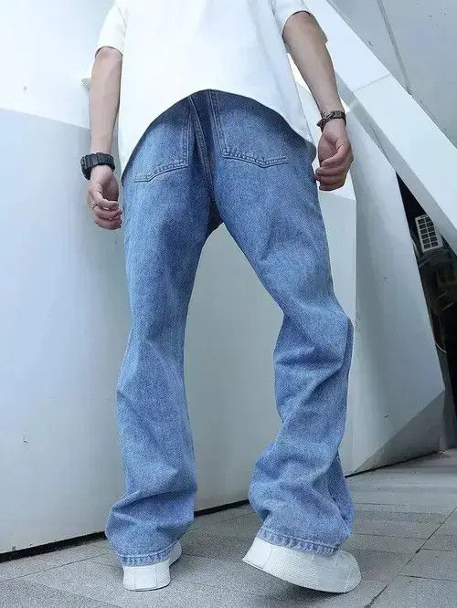 Japanese Brand Graffiti Printing Jeans Men's Gradient (blue) Size US 32 / EU 48 - 4 Thumbnail