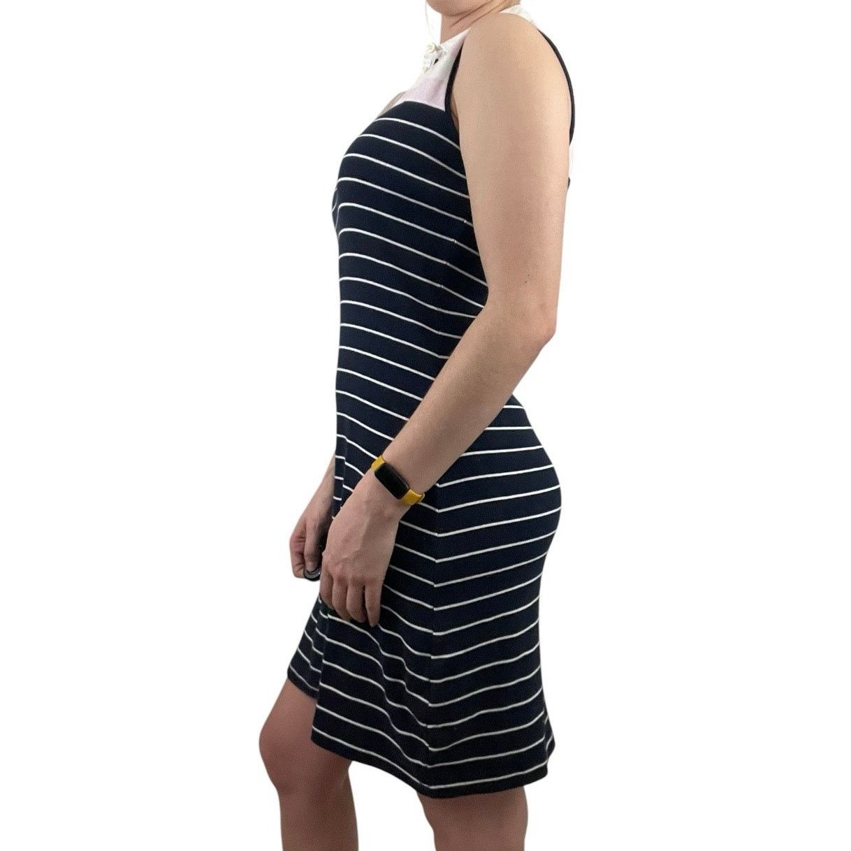 Tommy Hilfiger Tommy Hilfiger Navy Blue & Pink Striped Knit Mini Dress Size S / US 4 / IT 40 - 2 Thumbnail