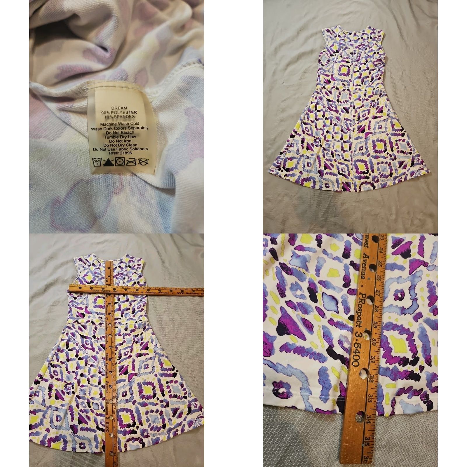 Vintage Title Nine Dress Womens S Dream Purple Abstract Print Fit and Flare Active Size S / US 4 / IT 40 - 8 Thumbnail