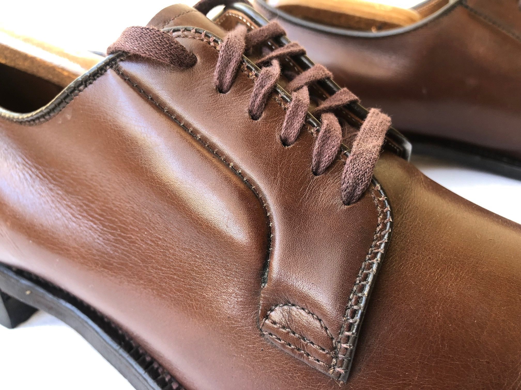 Alden Alden 665 Brown Leather Dress Shoes Size US 12 / EU 45 - 4 Thumbnail