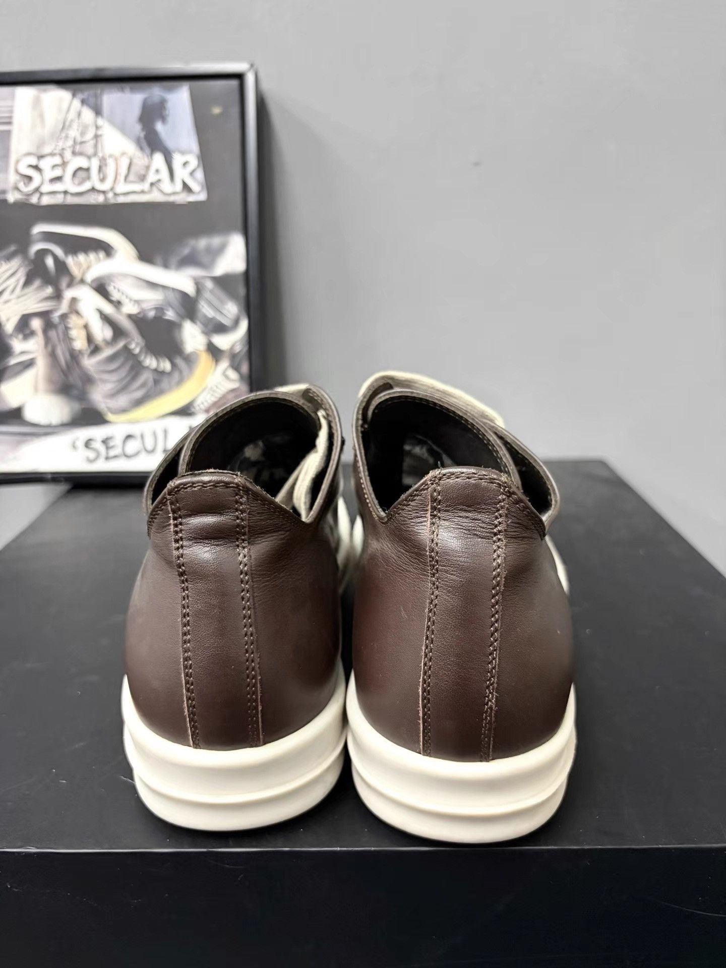 Rick Owens Rick Owens Mainline Leather Mocha Women's Jumbo Sneakers K34 Size US 5 / IT 35 - 7 Thumbnail