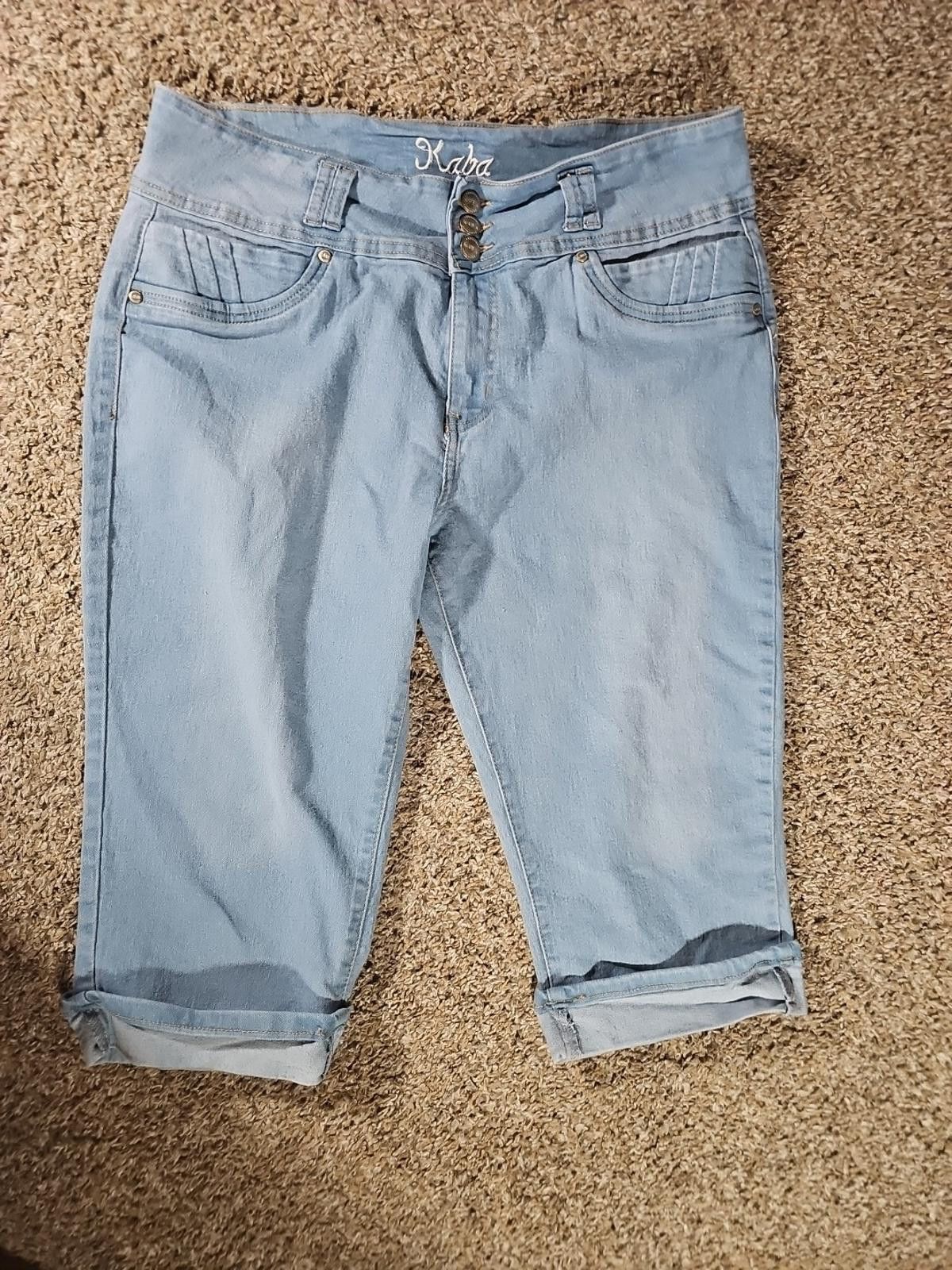 Rei Kawakubo Kaba Jeans Sz 20 Cuffed Capris Size 42" / US 20 - 1 Thumbnail