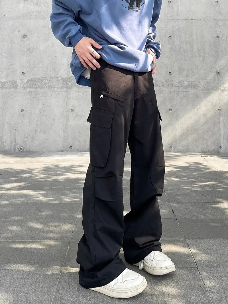 Japanese Brand × Jean Cargo Baggy Flared Black Pants Size US 32 / EU 48 - 1 Thumbnail