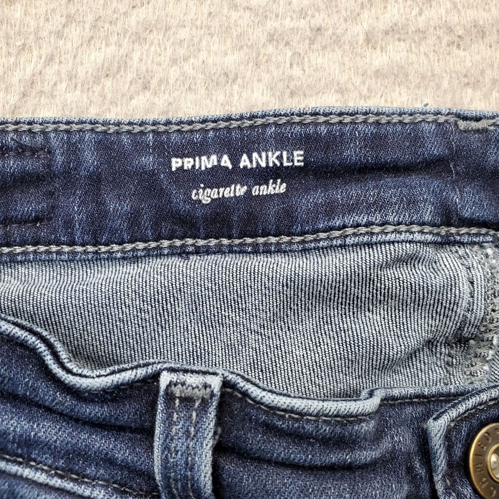 Denime AG Adriano Goldschmied Prima Cigarette Ankle Jeans Womens 30 Blue Denim Jeans 5-Pocket Regular Inseam 27.75" XS Size 30" / US 8 / IT 44 - 7 Thumbnail