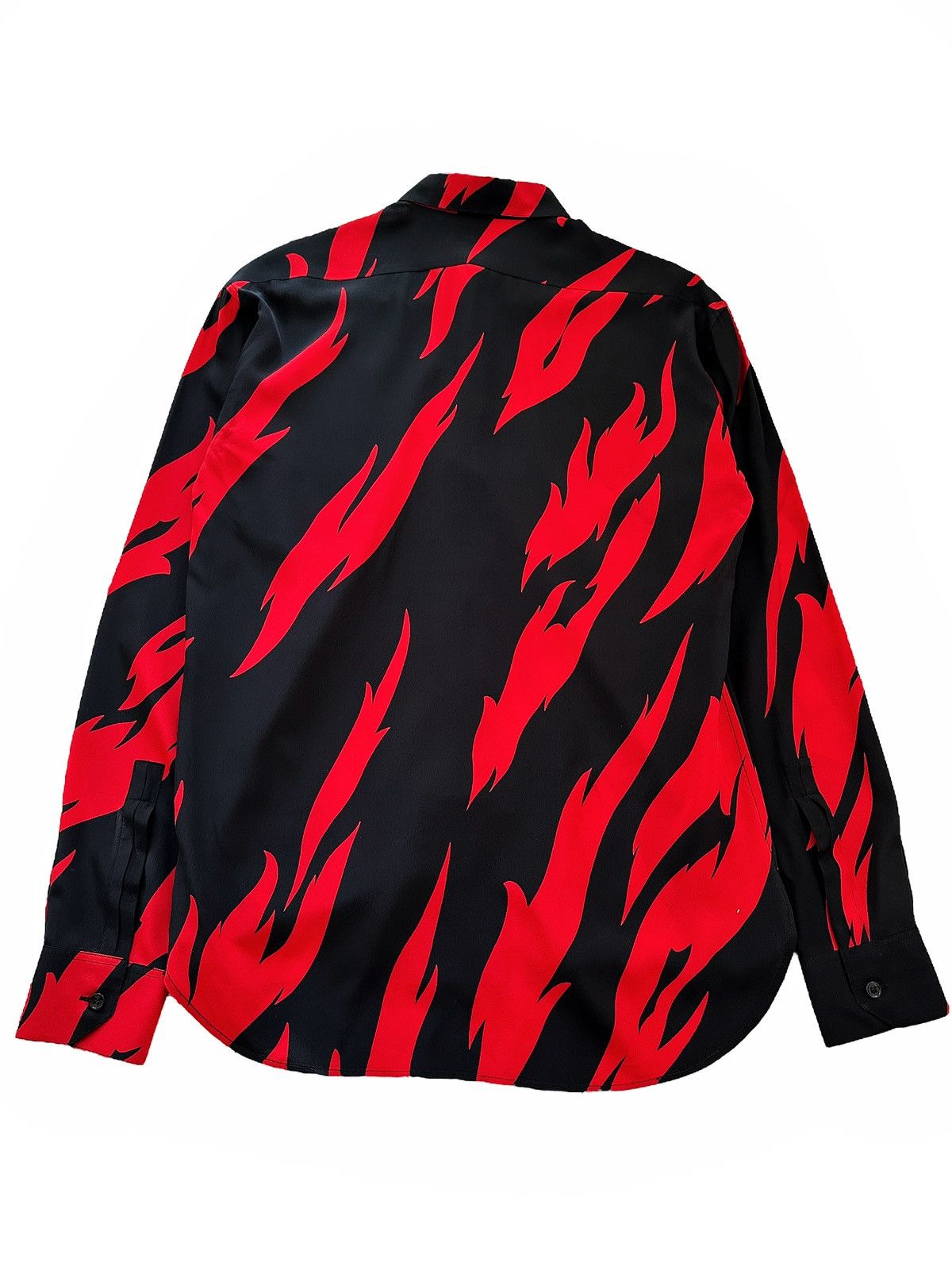 Saint Laurent Paris Sz41 2017 Red Flame Silk Shirt Size US L / EU 52-54 / 3 - 5 Thumbnail