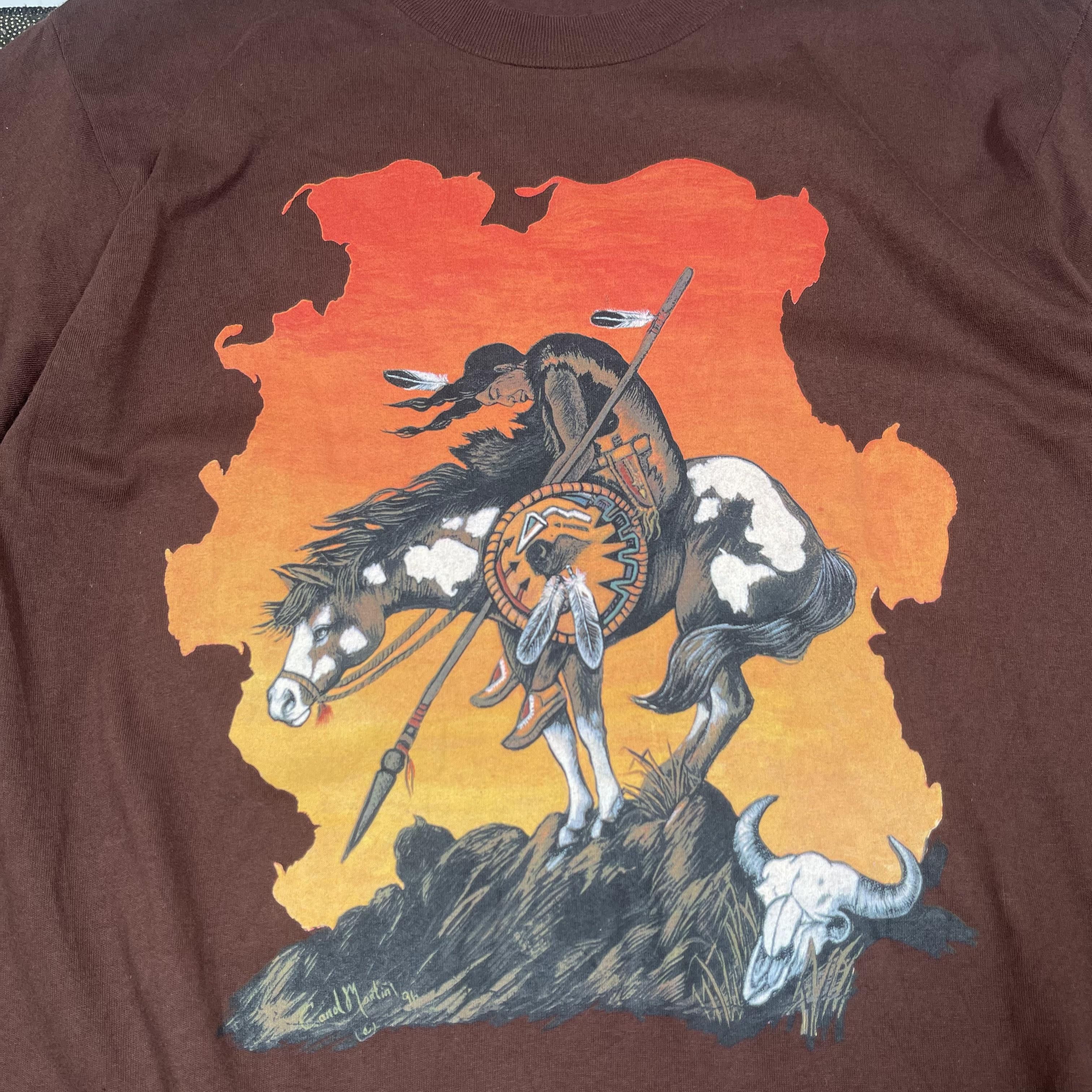Native × Vintage Vintage 1996s Red Indian Oklahoma Carol Martin T Shirt Size US L / EU 52-54 / 3 - 4 Thumbnail