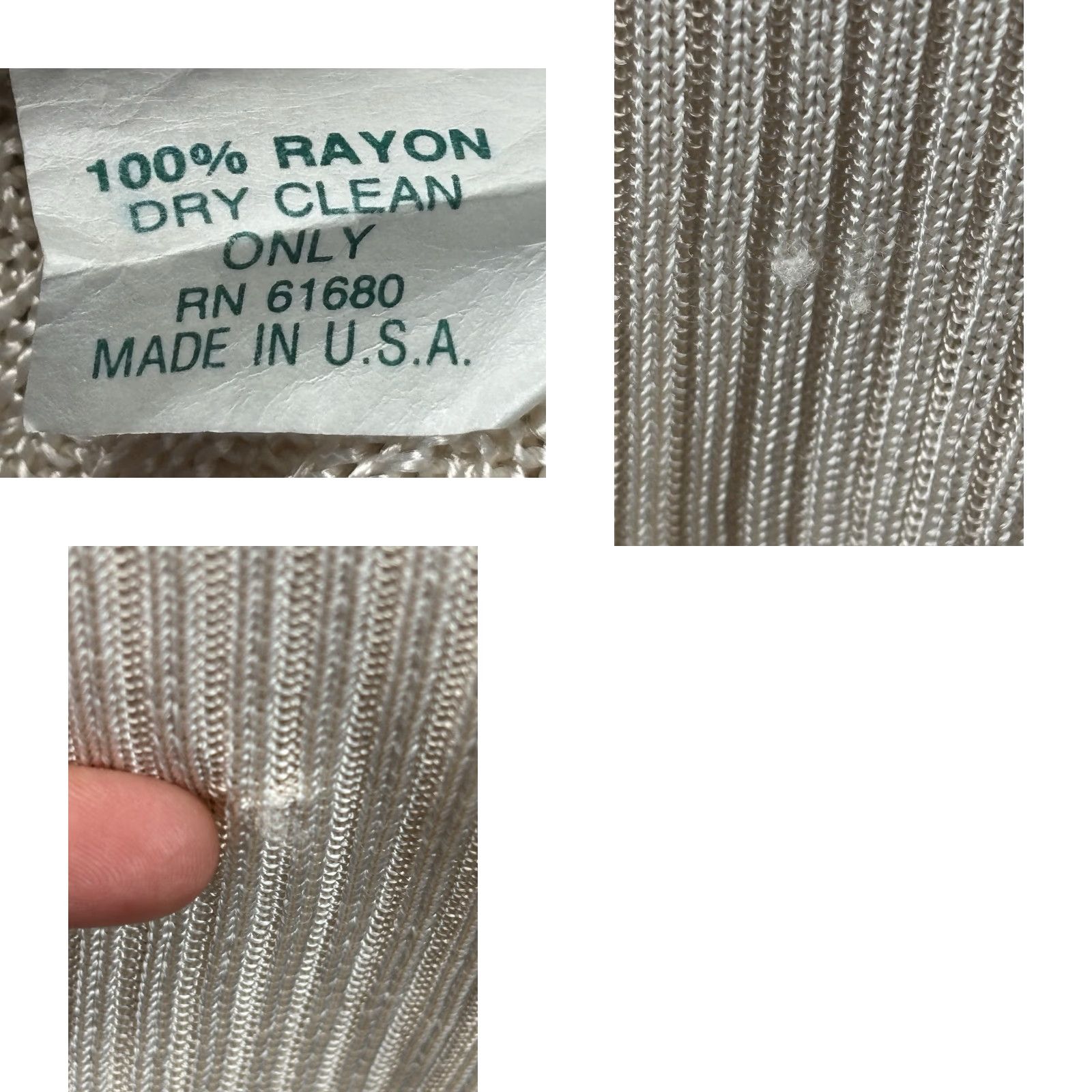 Vintage VINTAGE 525 America Cardigan Sweater Women’s Small Ivory Rayon Y2K Preppy Knit Round Neck Size S / US 4 / IT 40 - 8 Thumbnail