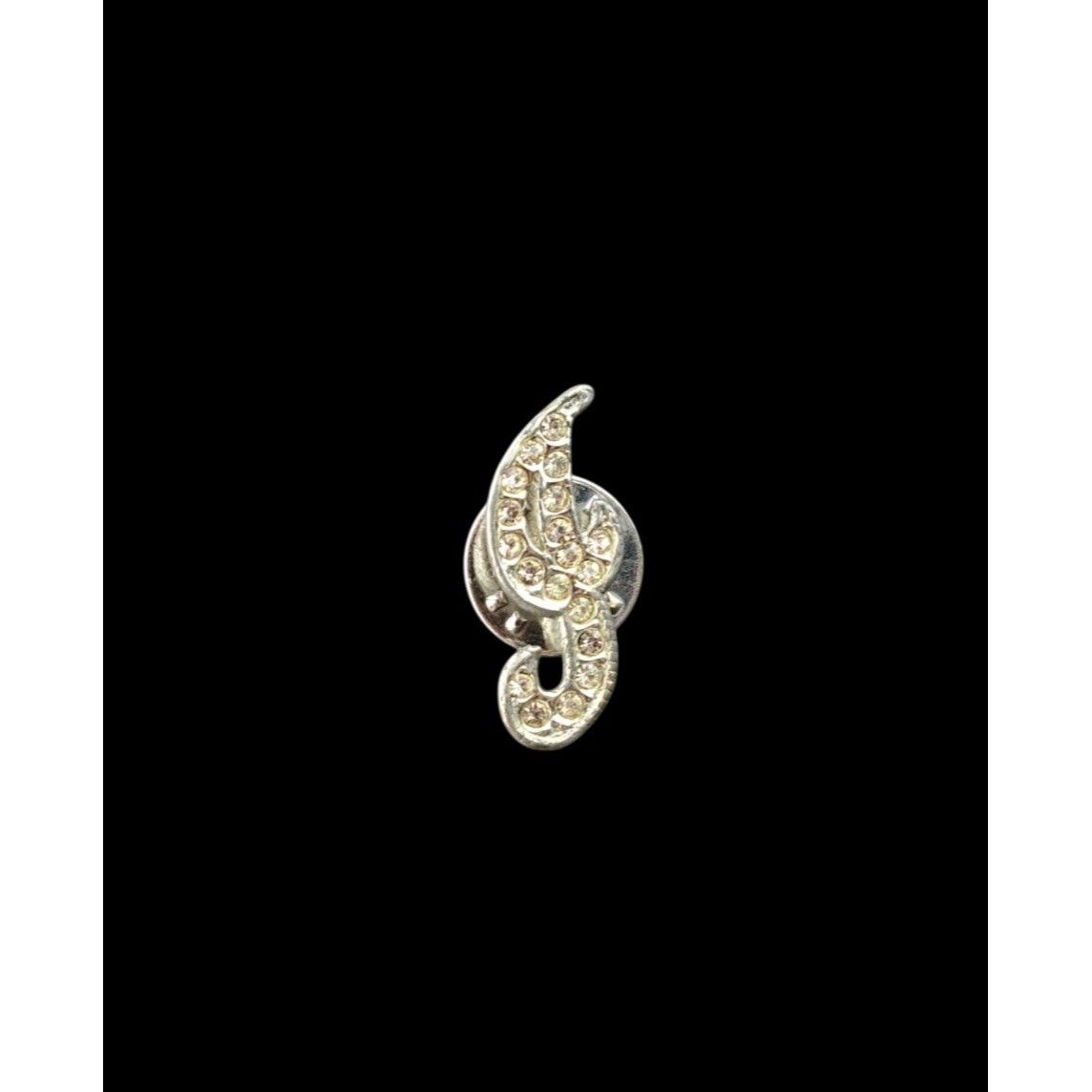 Vintage Vintage Letter J Brooch Rhinestones 1 Inch Jenny Jan Judy Size ONE SIZE - 1 Thumbnail