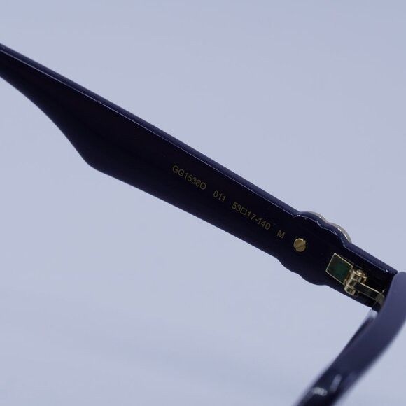 Gucci Gucci GG1536O 011 Eyeglasses Navy Blue 53mm Square Frame Size ONE SIZE - 7 Thumbnail