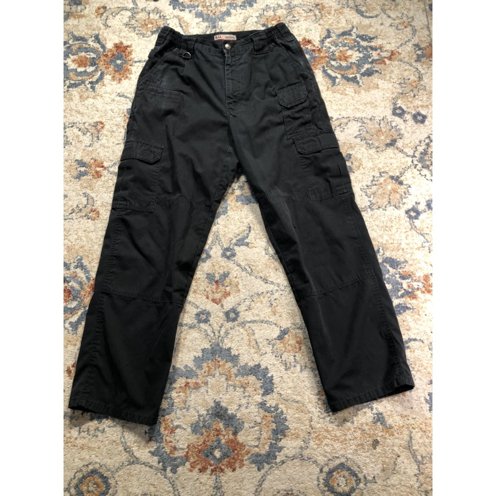 Vintage 5.11 Tactical Pants Mens 28x29 Black Cargo Workwear Pockets Zip Fly Front Flat Front Adjustable Waist Casual Size US 28 / EU 44 - 4 Thumbnail
