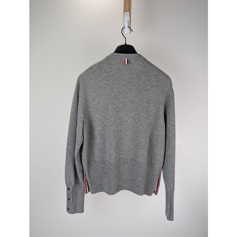 Thom Browne o1rshd1 Holiday Scenery Wool Crew Neck Sweater in Light Grey Size US XXL / EU 58 / 5 - 16 Thumbnail