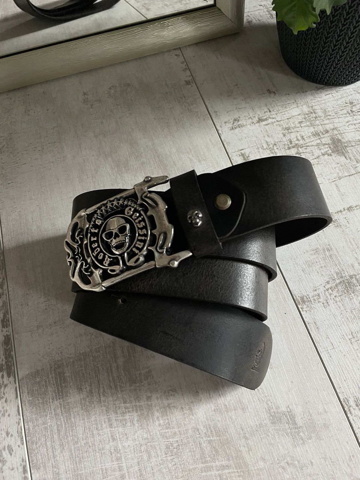 Hysteric Glamour × Japanese Brand 90’s Roberto Geissoni Y2K Brown Belt Metal Skull Logo RARE Size ONE SIZE - 1 Thumbnail