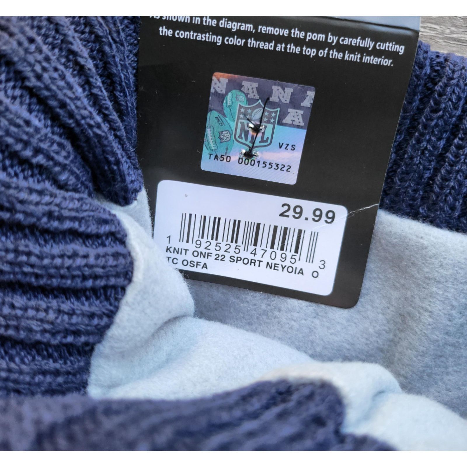 Other NWT Seattle Seahawks Sports Knit Beanie Fleece Lined Unisex Size ONE SIZE - 4 Thumbnail