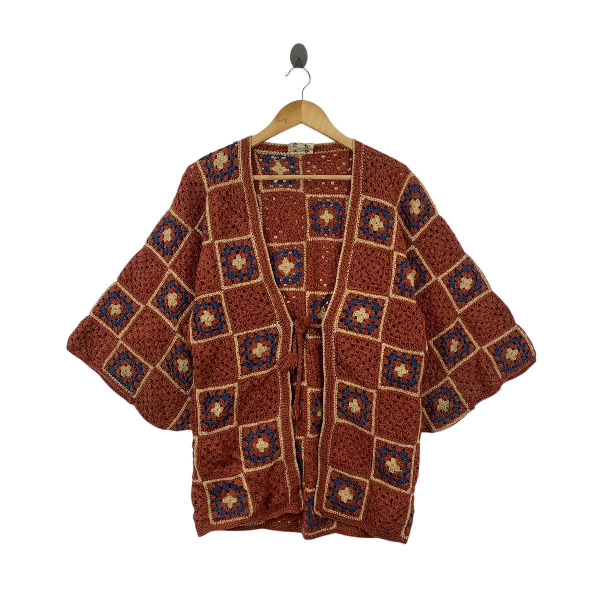 Vintage Vintage 70s KIMONO JAPAN DRAGON Ancient Geometric Coat Size M / US 6-8 / IT 42-44 - 1 Thumbnail