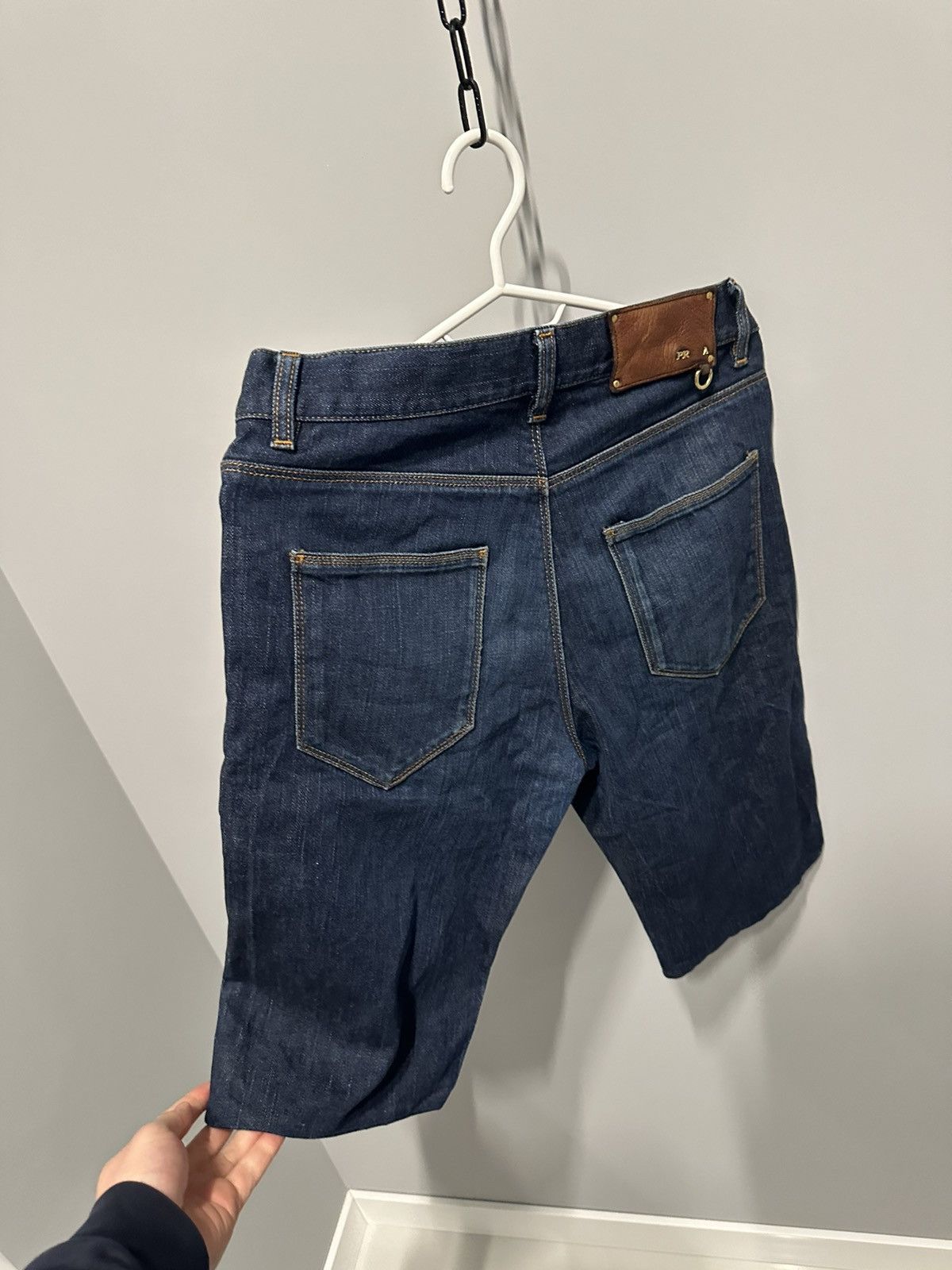 Prada Prada Vintage Denim Shorts Leather Logo Japan Style Size US 30 / EU 46 - 21 Thumbnail