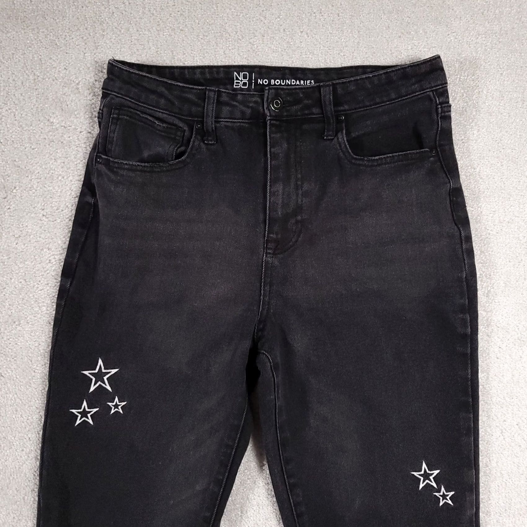Vintage Another title: No Boundaries Distressed Ankle Jeans Womens 11 Black Star High Rise Size 32" / US 10 / IT 46 - 3 Thumbnail