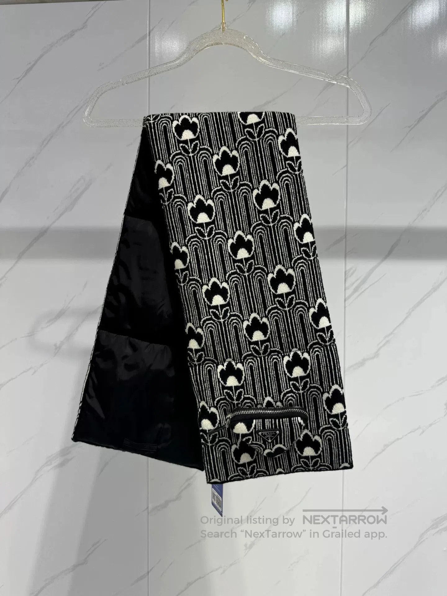 Prada Printed Scarf with Triangle Bag.