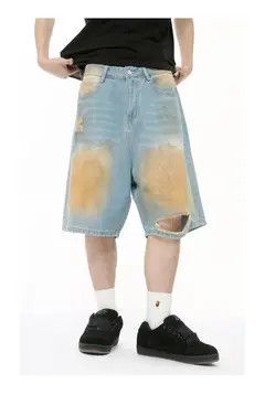 Jean Kanako x Genji Distressed Baggy Denim Shorts, Ripped Shorts Size US 32 / EU 48 - 6 Thumbnail