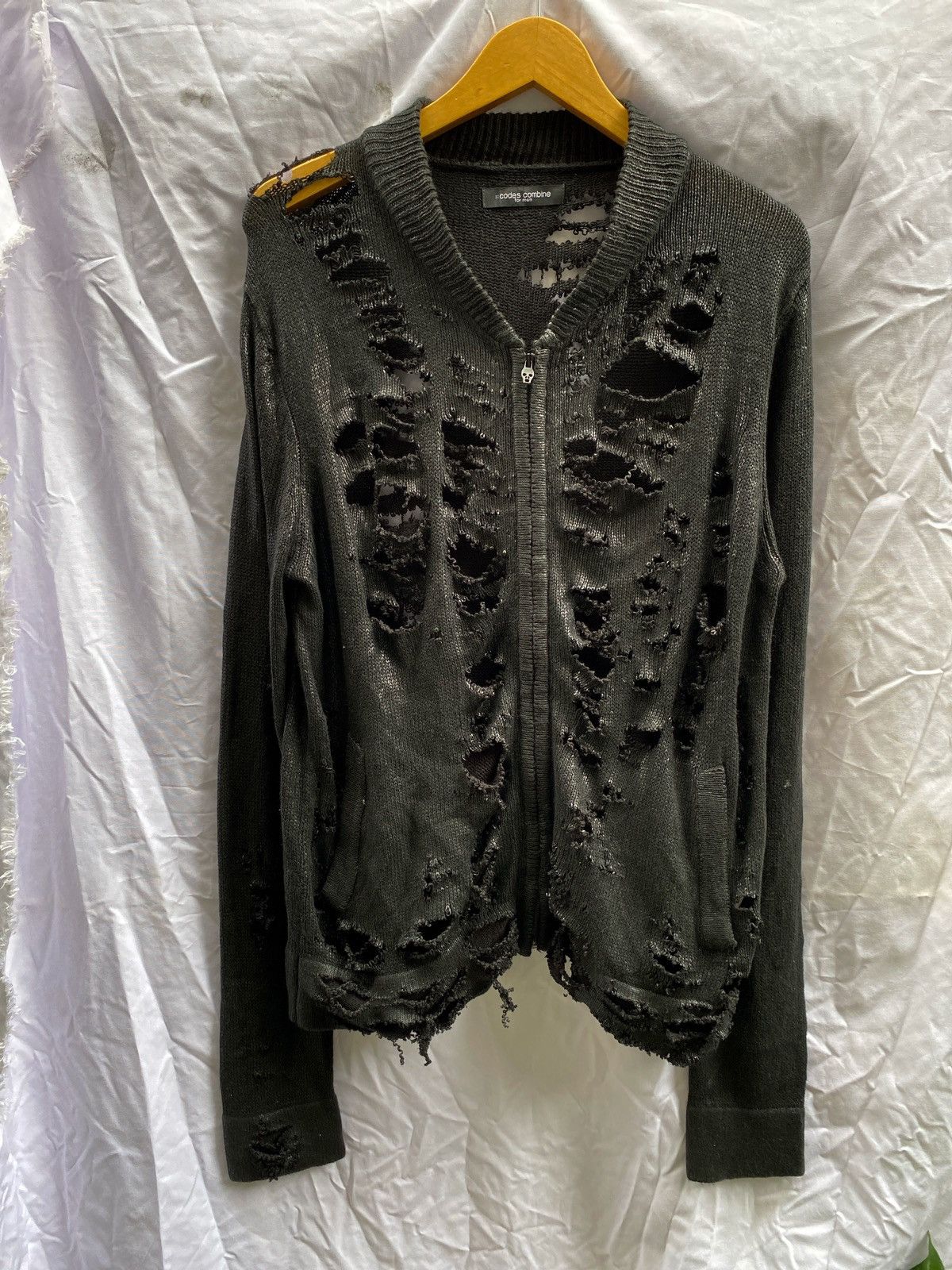 Pre-owned If Six Was Nine X Le Grande Bleu L G B Codes Combine Distressed Grunge Punk Knitted In Black