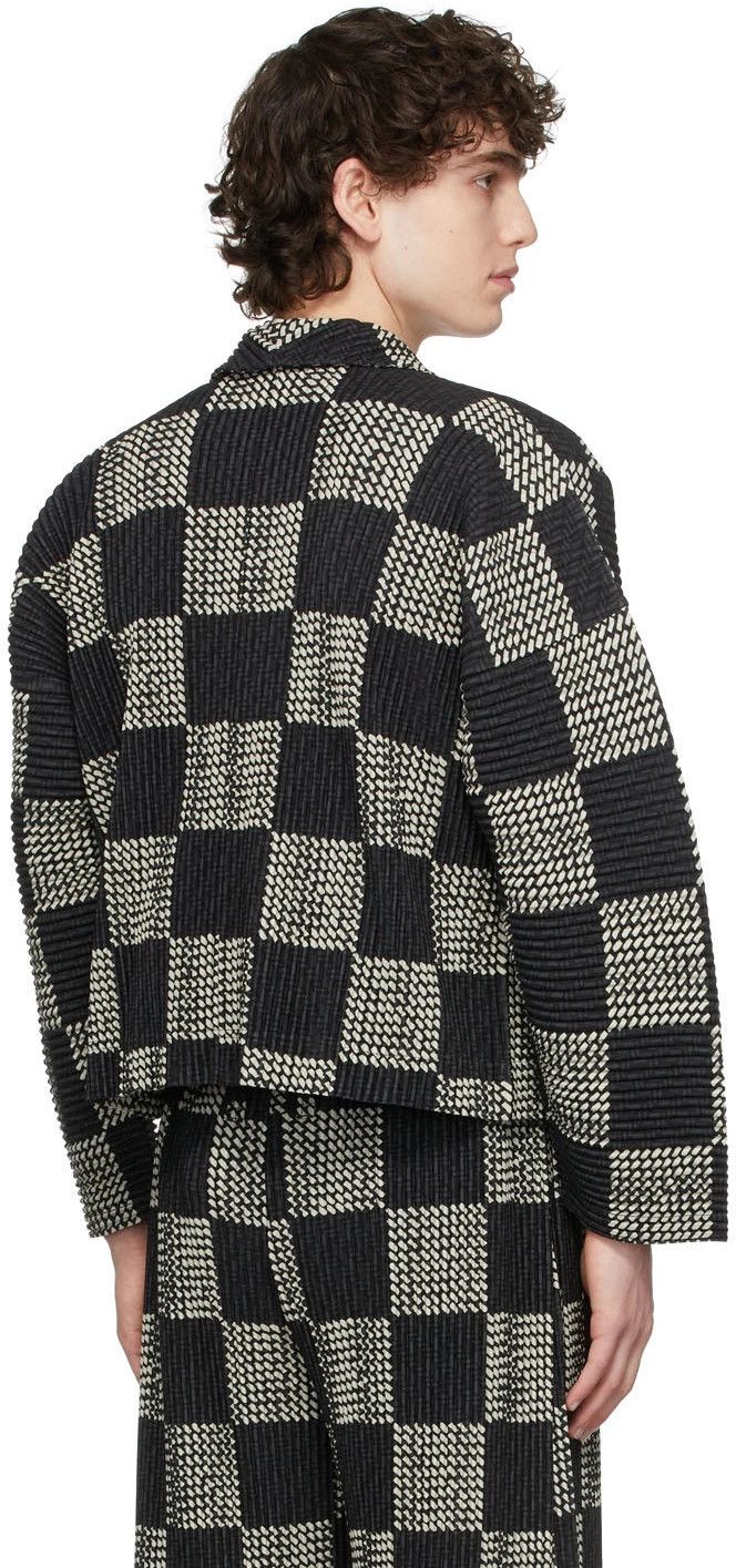 Homme Plisse Issey Miyake o1tko10426 Pleated Cropped Basket Jacket in Black Size US L / EU 52-54 / 3 - 3 Thumbnail
