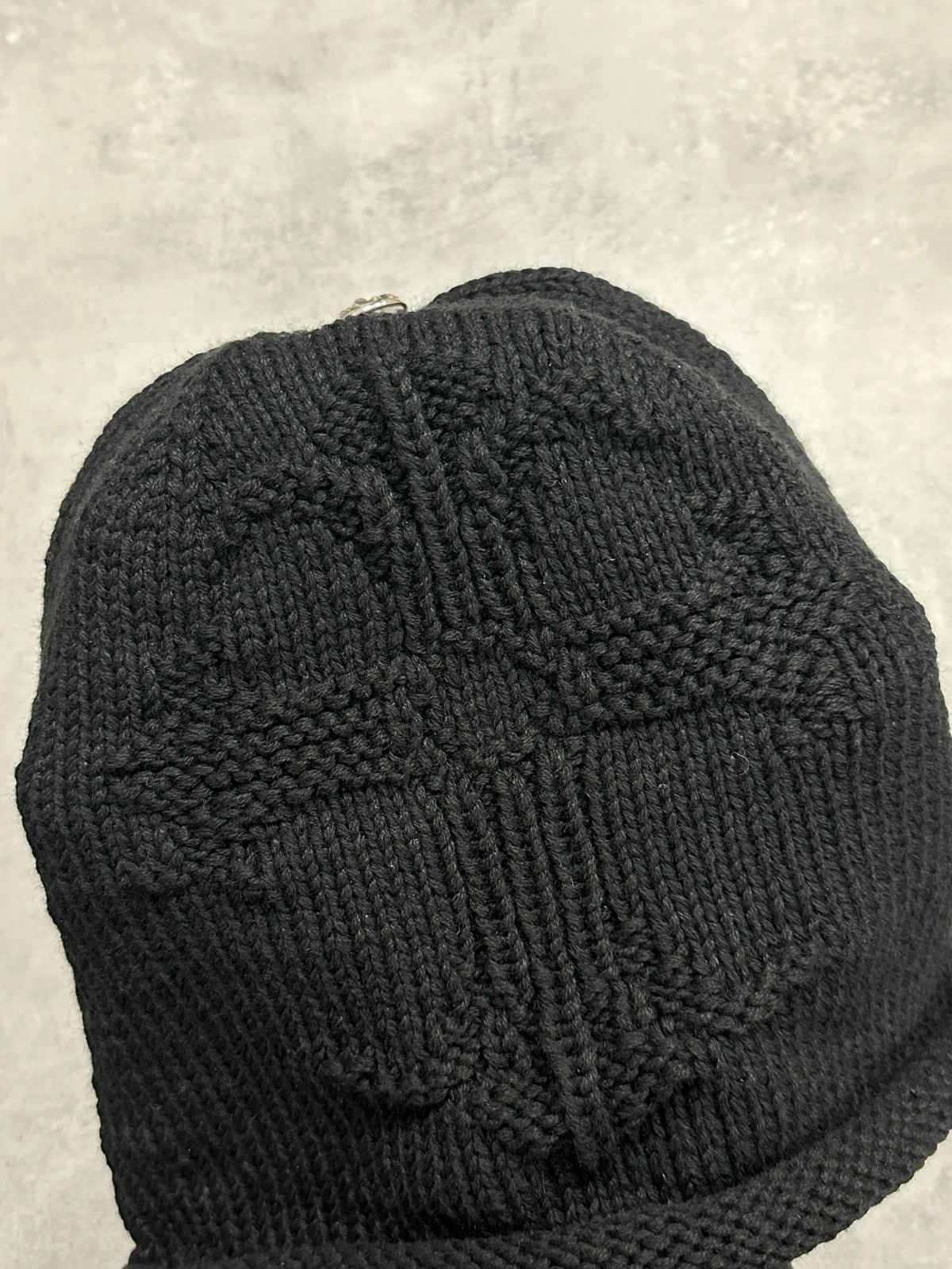 Chrome Hearts Chrome Hearts Hand Woven Cross Cashmere Beanie Black Size ONE SIZE - 3 Thumbnail
