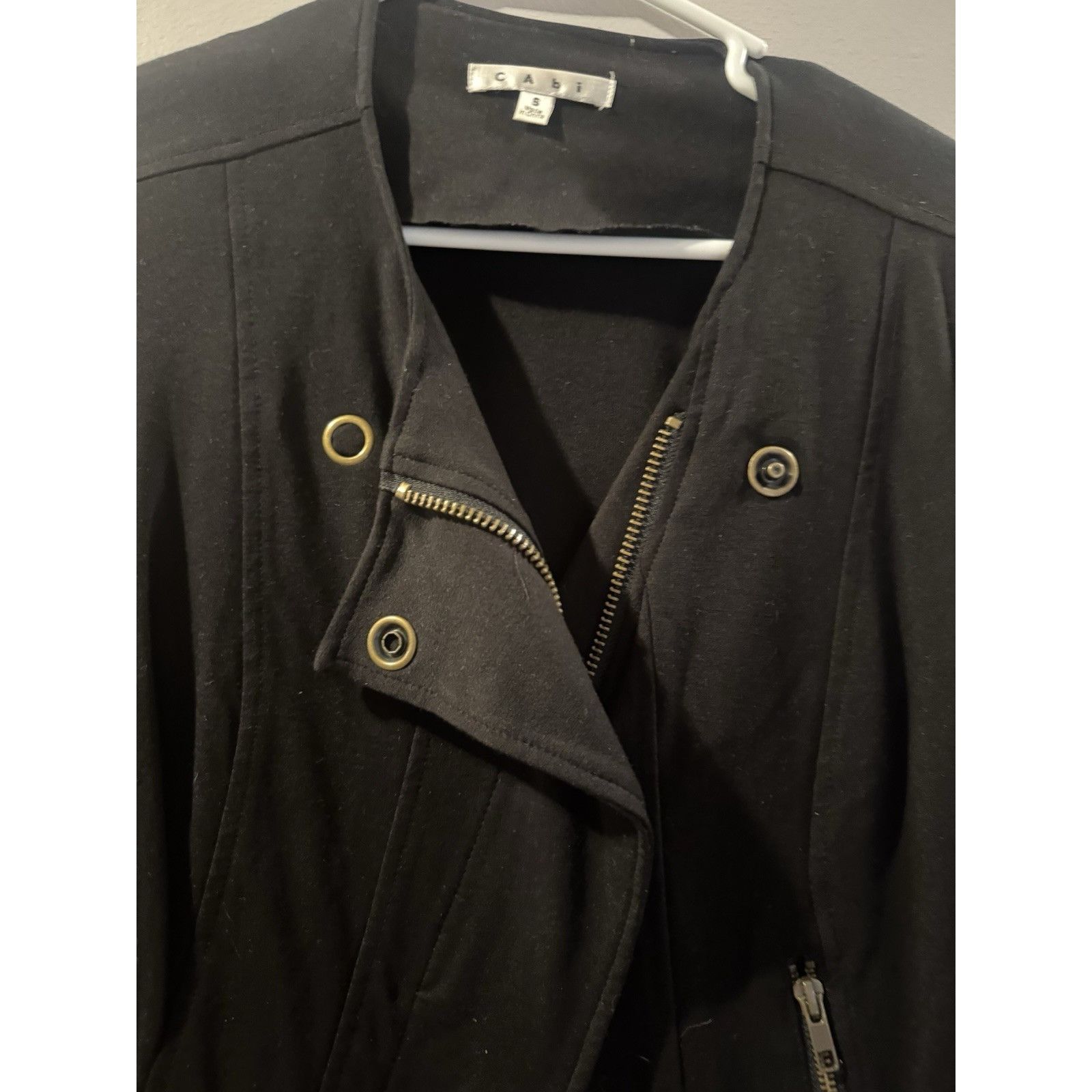 Other CAbi Black Point Asymmetrical Zip Snap Flap Moto Jacket Size Size S / US 4 / IT 40 - 2 Thumbnail