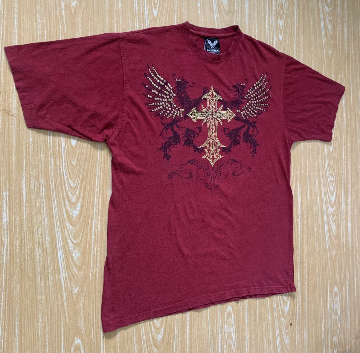 Avirex Avirex Classics Cross Wings Embroidered T Shirt Size US XL / EU 56 / 4 - 3 Thumbnail