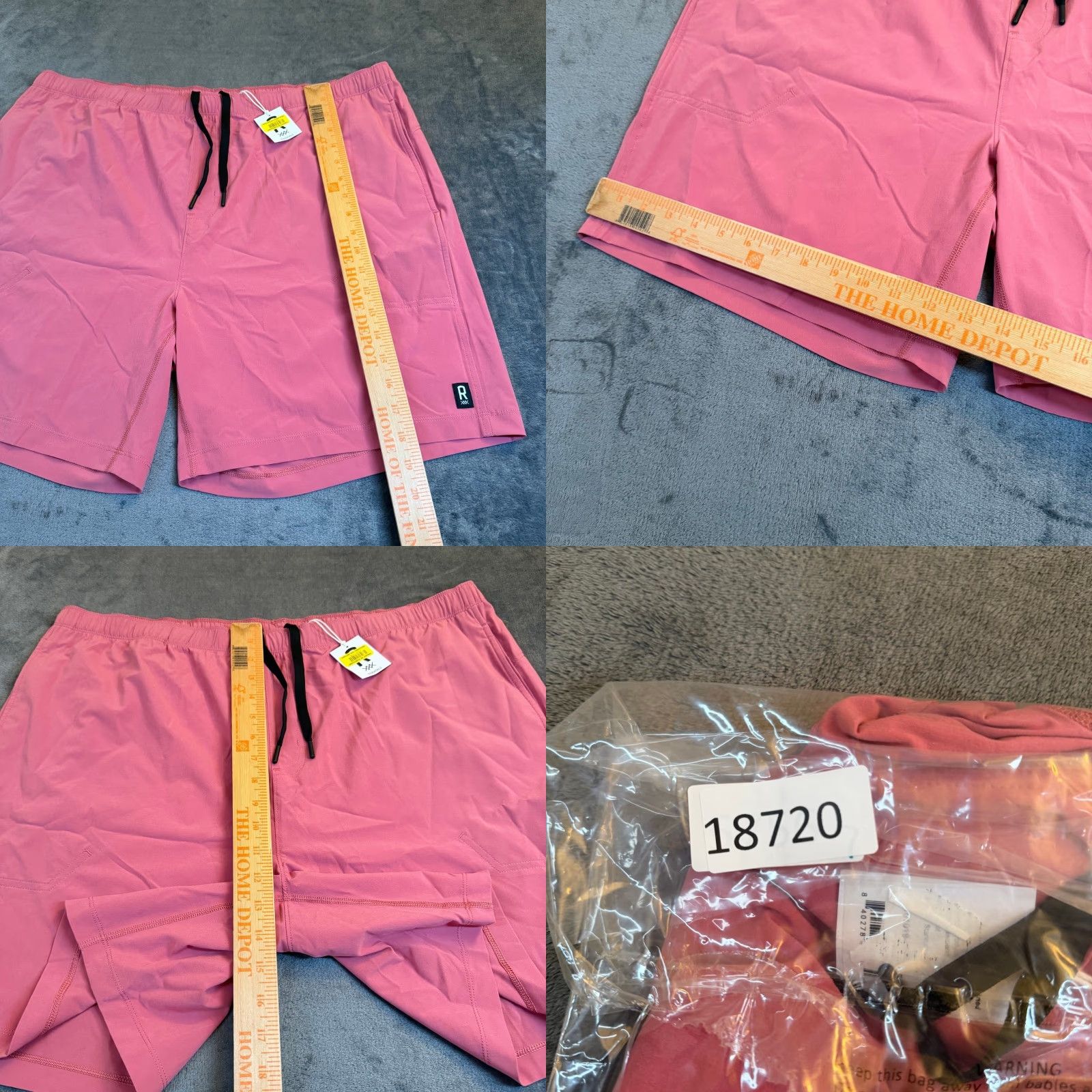 Rhone Rhone Essentials Athletic Shorts Mens XXL Pink Lightweight Drawstring NWT Size US 39 - 8 Thumbnail