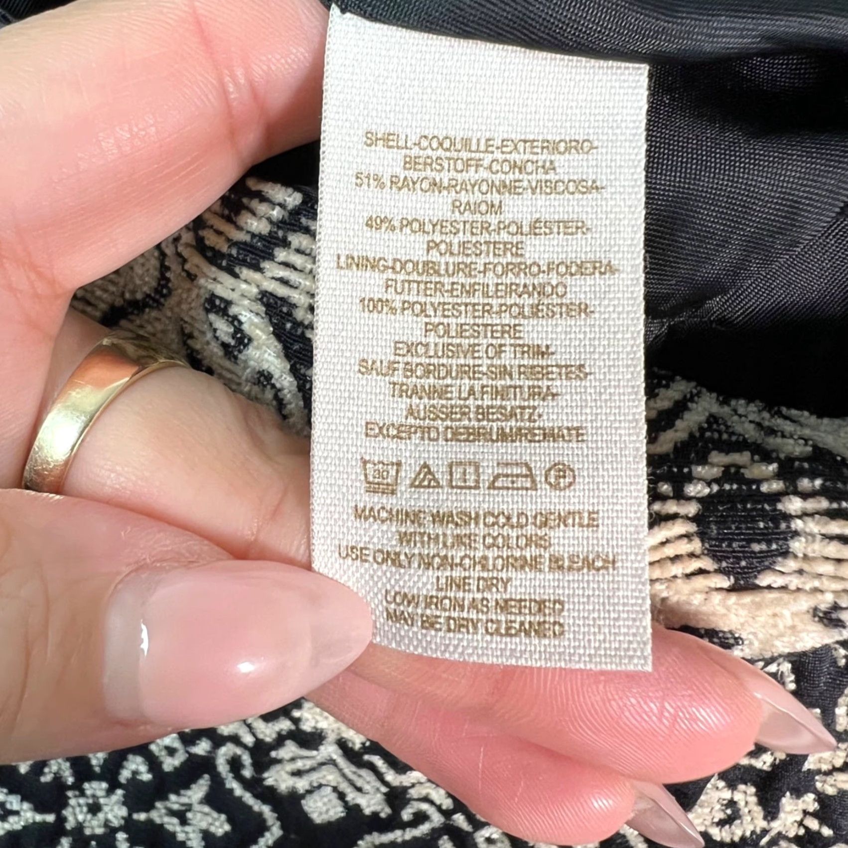 Free People Free People Skirt Womens Size 6 Black Cream Tapestry Textured Mini Geometric Print Size 28" / US 6 / IT 42 - 4 Thumbnail