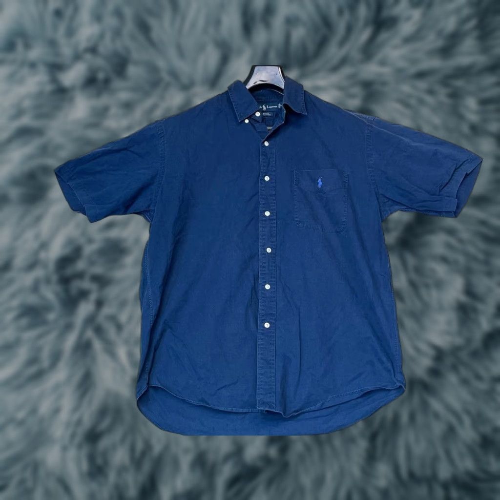 Polo Ralph Lauren VINTAGE Ralph Lauren Polo Shirt Button Down 100% Cotton Blue Down Blake Shirt Mens Size L Size US L / EU 52-54 / 3 - 1 Thumbnail