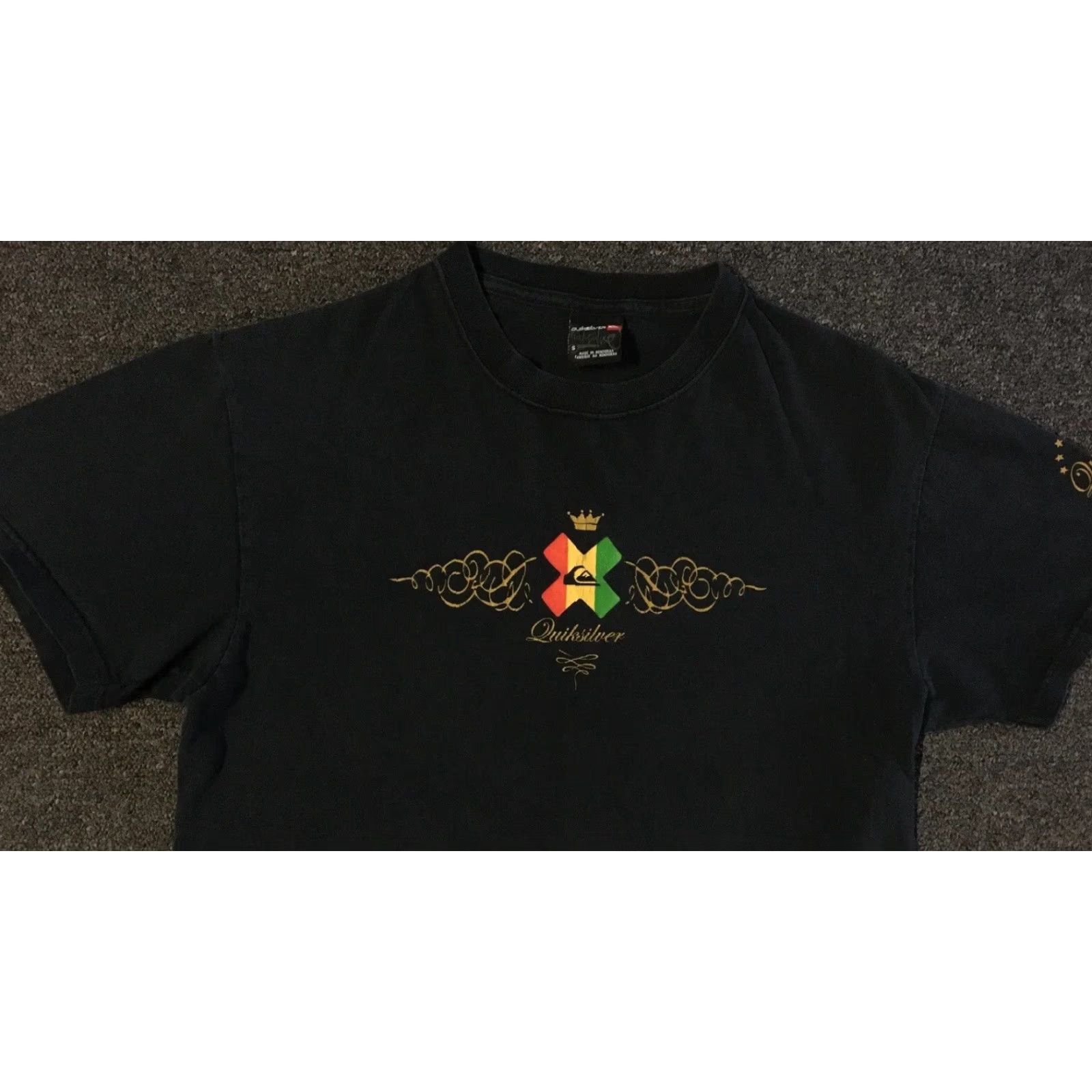 Billabong VINTAGE Quiksilver Shirt Surf & Skate Men S Black Logo 80s 90s Grunge Beach Ocean Pacific Gotcha Y2K Faded Rasta T-Shirt Size US S / EU 44-46 / 1 - 5 Thumbnail