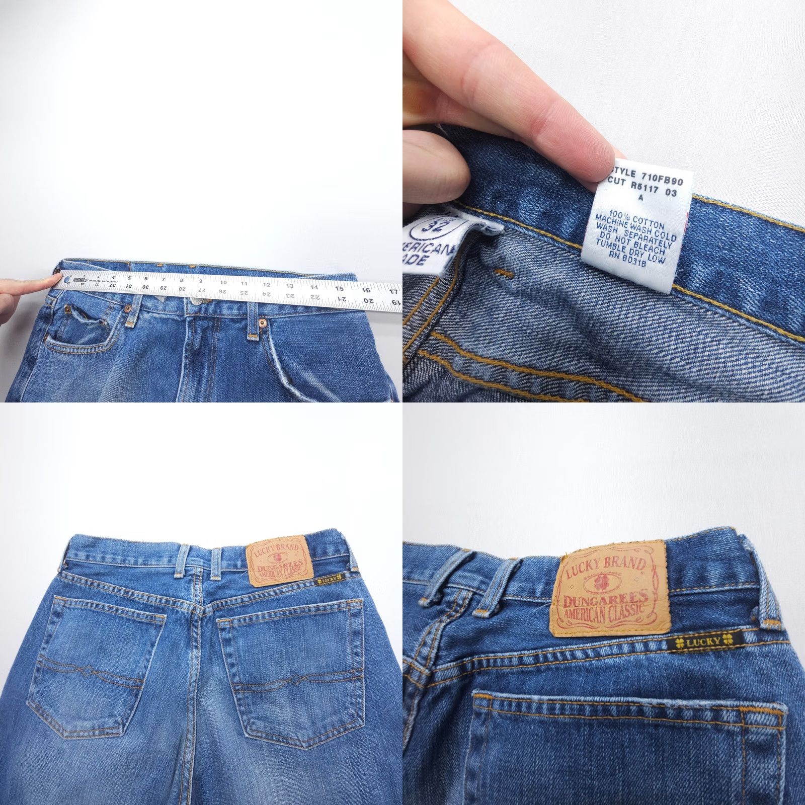 Lucky Brand Vintage Lucky Brand Denim Jeans Straight 32x37 Blue USA 90s 5-Pocket Mens Jeans Size US 32 / EU 48 - 8 Thumbnail