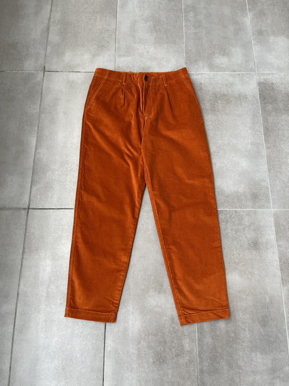 Paul Smith !DS! FW22 Paul Smith Orange Corduroy Pleated Trousers Size US 32 / EU 48 - 4 Thumbnail
