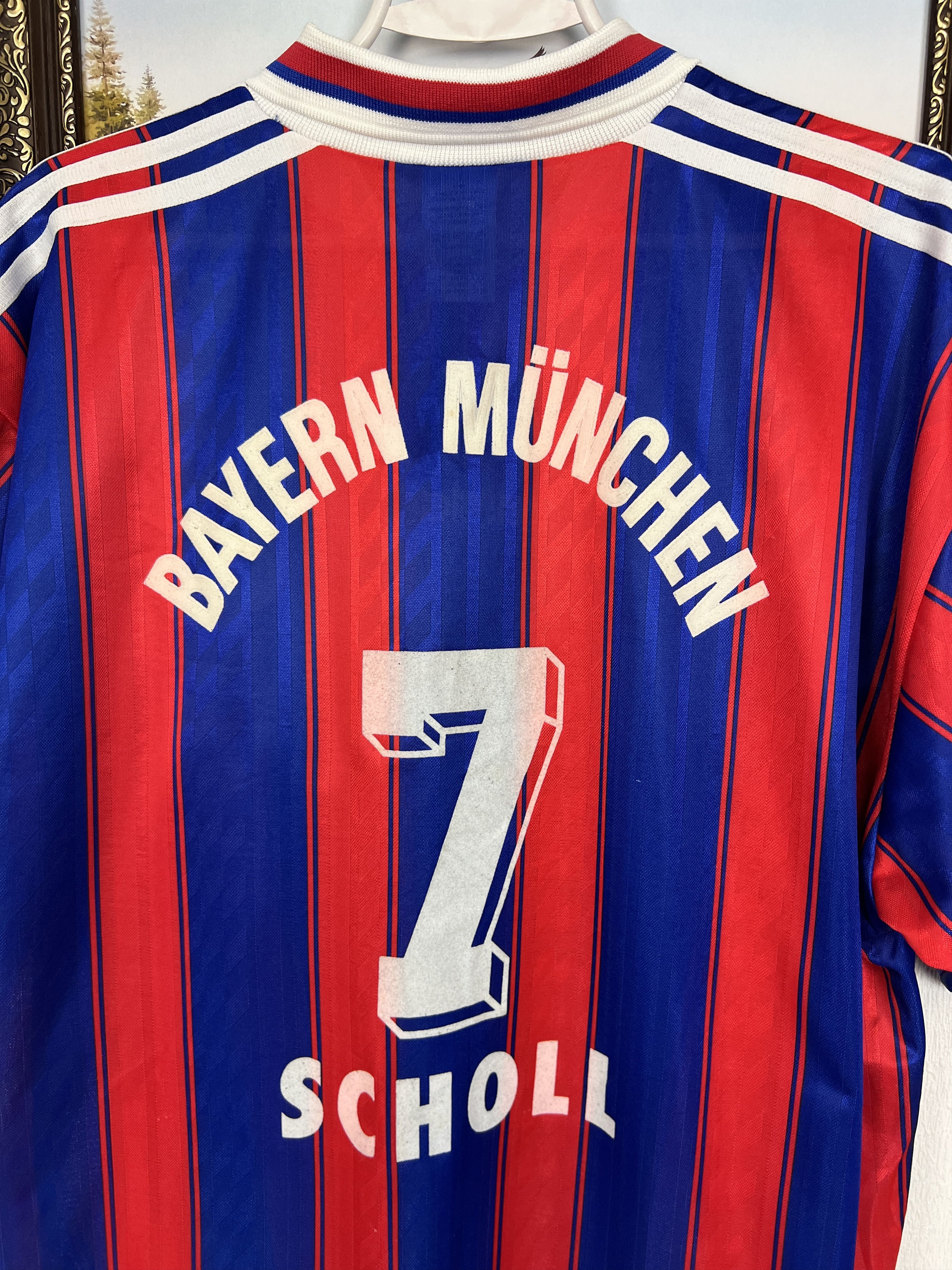 Adidas Bayern Munich Home football shirt 1995 #7 Scholl Adidas Size US XL / EU 56 / 4 - 11 Thumbnail