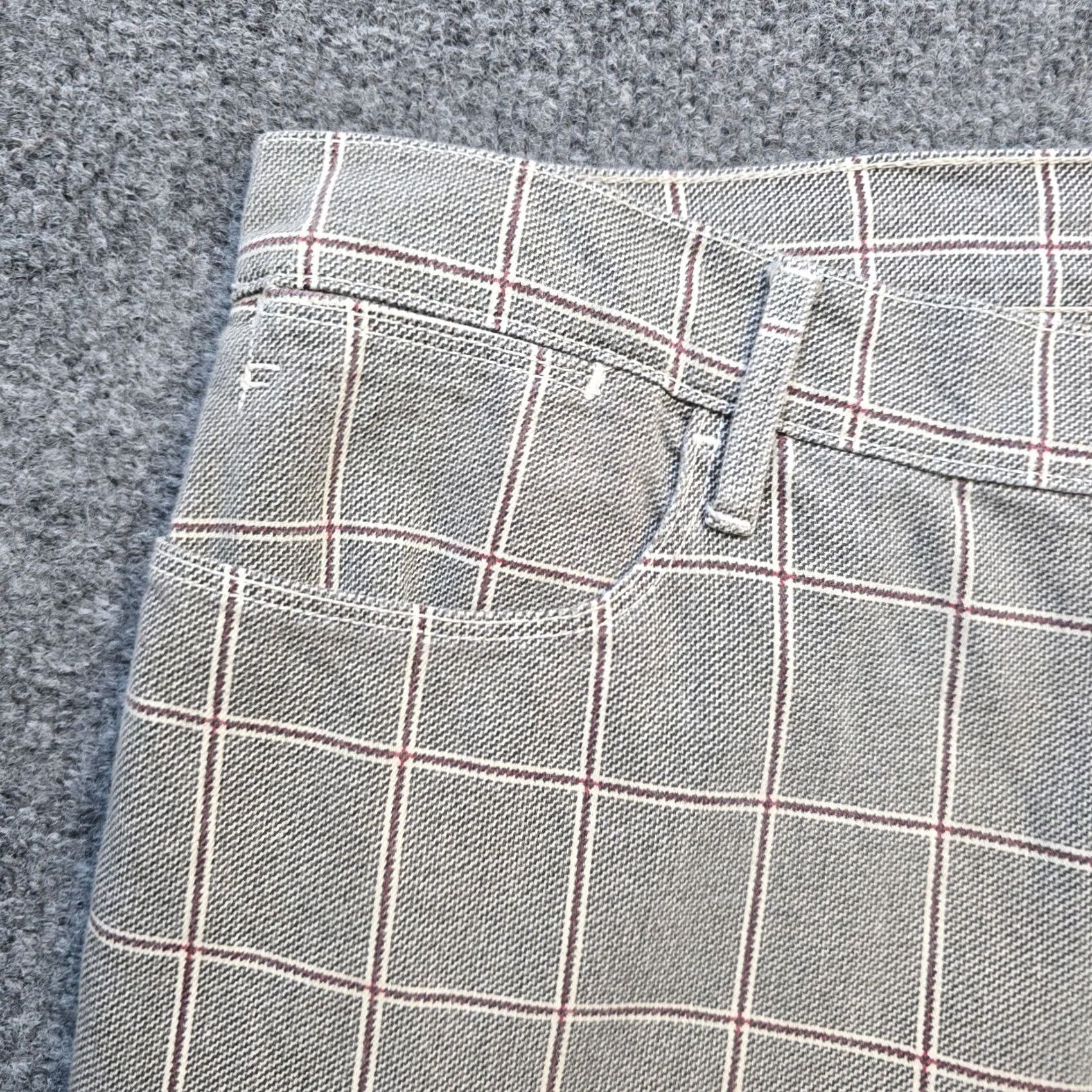 Frame FRAME Frame Pants Women Size 32 Gray Windowpane Plaid High Skinny Crop Casual Career Size 24" / US 00 / IT 34 - 3 Thumbnail