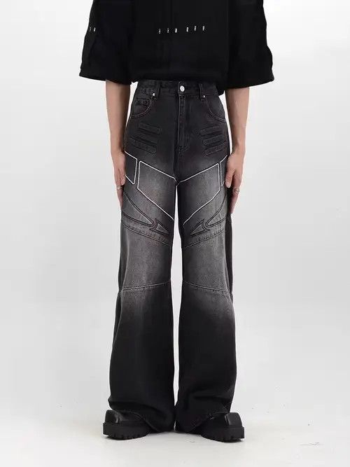 VIBE Retro punk heavy-duty washed distressed ripped jeans Size US 32 / EU 48 - 8 Thumbnail