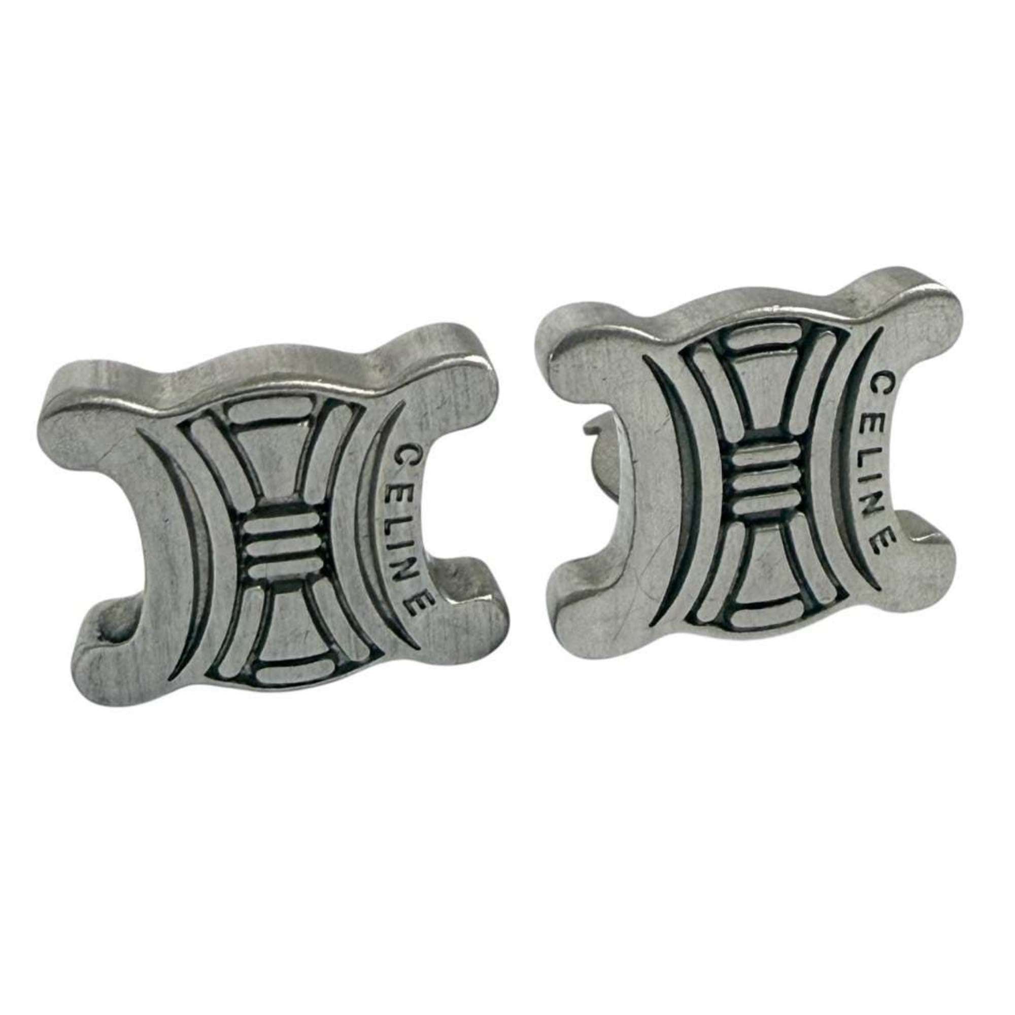 Celine Celine Macadam Clip Earrings for Men and Women, Silver Size ONE SIZE - 1 Thumbnail