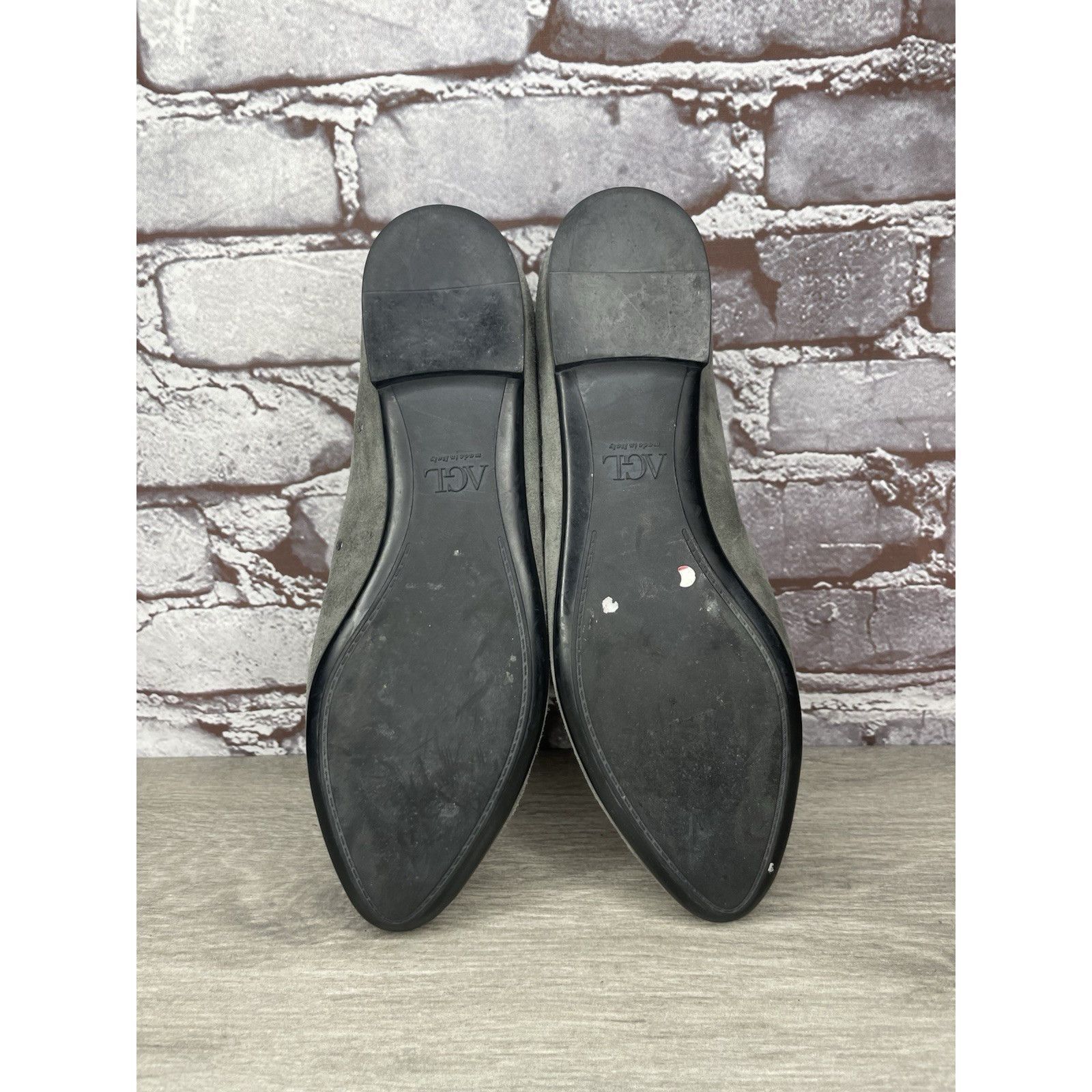 AGLINI AGL Grommet Gray Suede Leather Studded Pointed Toe Flats Wom Size US 7.5 / IT 37.5 - 17 Thumbnail